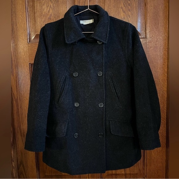 J. Crew Wool Blend Classic Double Breasted Button Peacoat Coat XSP - Picture 1 of 4